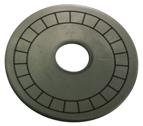 1 1/2" Stainless Steel Disc - Stamped Arc Text 1/16" Thick