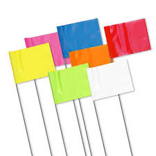 FS Straight 23 Inch Stake Flags 5 x 6 Inch (1000 pcs) PINK GLO