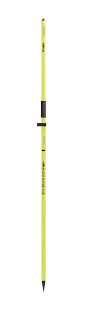 2 m GPS Rover Rod with Cable Slot - Yellow