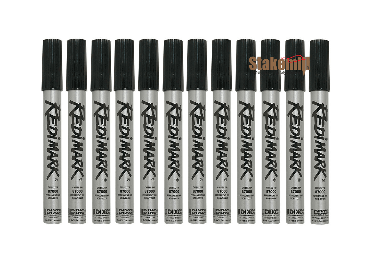 Black Redimark Markers Metal Barrel (box 12) Dixon 87170 - Click Image to Close