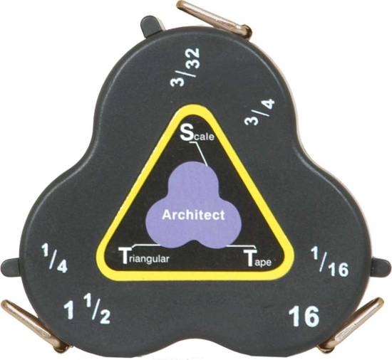 SECO Retractable Triangular Architect Scale Tape SECO Retractable Triangular Architect Scale Tape