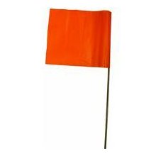 SitePro 21 Inch Stake Flags 4 x 5 Inch (100 pcs) Orange Glo
