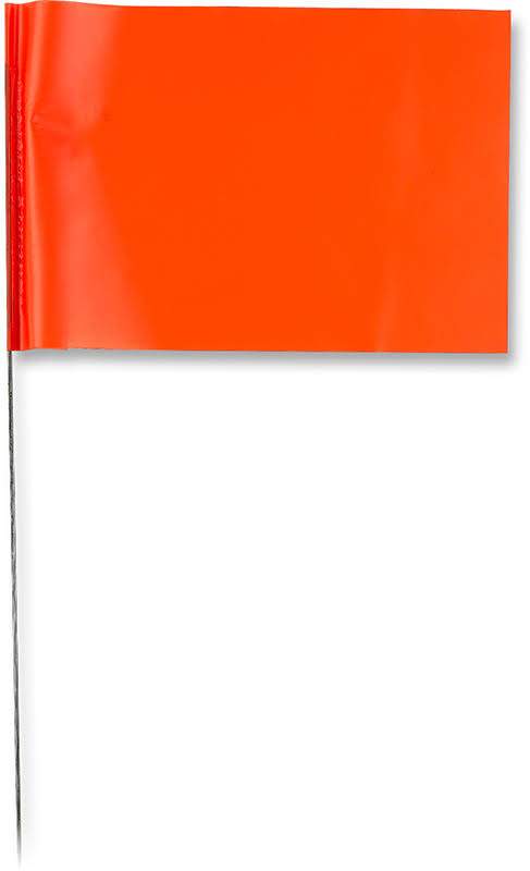 SECO 21 Inch Stake Flags 2 x 3 Inch (100 pcs) Orange Glo SECO 21 Inch Stake Flags 2 x 3 Inch (100 pcs) Orange Glo