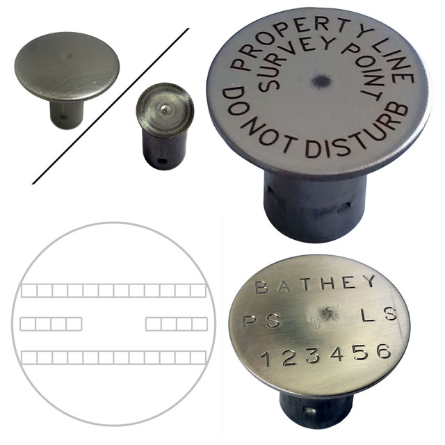 Stainless Steel 1/2" Rebar Cap - 1 1/2" Top - Straight Text - Click Image to Close