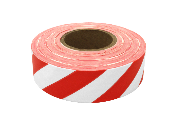 PRESCO White and Red Stripe Roll Flagging (Dozen)