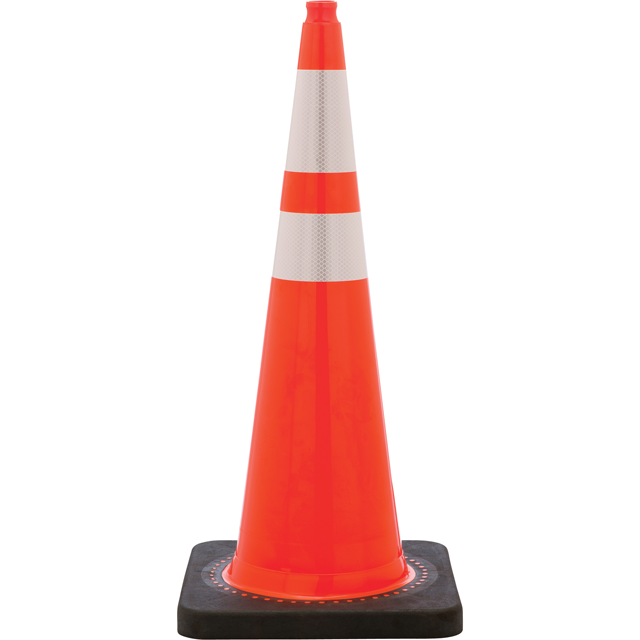 36 Inch 12 pound Safety Cone with Dual Reflective Bands - Click Image to Close