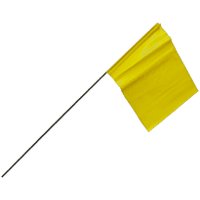 SitePro 21 Inch Stake Flags 4 x 5 Inch (100 pcs) Yellow