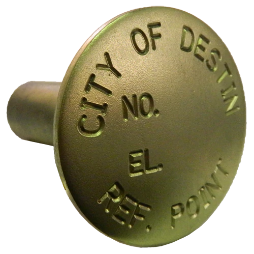 Brass Stamped 2-1/4" Dome Marker with 13/16" x 2.64" Stem Brass Stamped 2-1/4" Dome Marker with 13/16" x 2.64" Stem