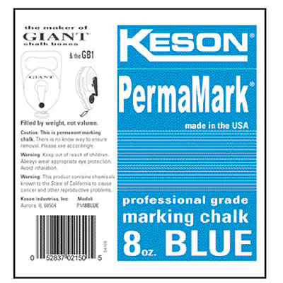 Keson PermaMark Professional Marking Chalk 8oz Blue Keson PermaMark Professional Marking Chalk 8oz Blue