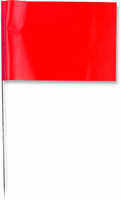 SitePro 21 Inch Stake Flags 4 x 5 Inch (100 pcs) Red