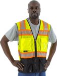 (image for) Majestic Hi-Viz Mesh Vest Chainsaw Striping Class 2 Fluor Yellow