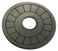 (image for) 1 1/4" Stainless Steel Tag - Stamped Arc Text 1/32" Thick