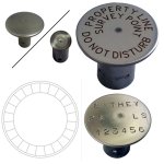 (image for) Stainless Steel 5/8" Rebar Cap - 1 1/2" Top - Arc text
