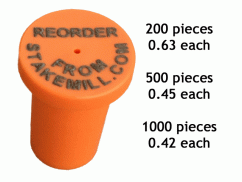 (image for) Laser Printed 3/8" Plastic Rebar Cap 2 Rows of Text
