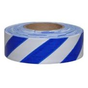 (image for) PRESCO White and Blue Stripe Roll Flagging (Dozen)