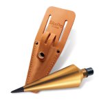 (image for) SitePro 16oz Brass Plumb Bob with Leather Sheath