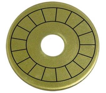 (image for) 1 1/4" Brass Disc - Stamped Arc Text 1/16" Thick