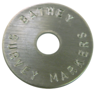 (image for) 1 1/2" Aluminum Disc - Stamped Arc Text 1/16" Thick