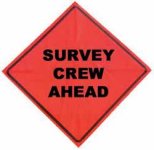 (image for) US Made SURVEY CREW AHEAD Nylon Mesh Roll Up Sign 48 Inch