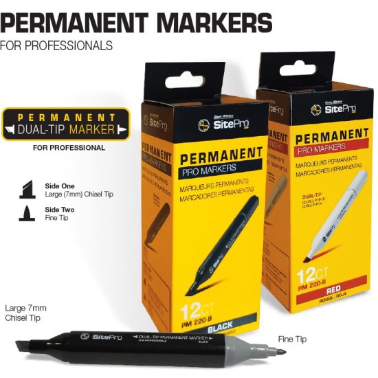 (image for) SitePro Professional Permanent Marker Black (Dozen) - Click Image to Close