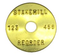 (image for) 1 1/4" Brass Disc - Stamped Straight Text 1/16" Thick