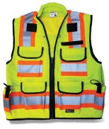 (image for) Site Pro 750 Series Premium Surveyor Safety Vest Flo-Lime Large