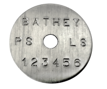 (image for) 1 1/4" Aluminum Disc - Stamped Straight Text 1/16" Thick