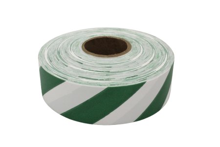 (image for) PRESCO White and Green Stripe Roll Flagging (Dozen)
