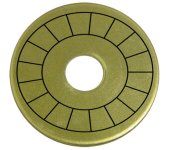(image for) 1 1/4" Brass Tag - Stamped Arc Text 1/32" Thick
