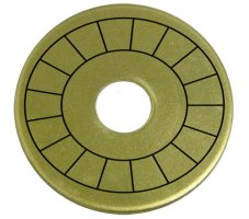 (image for) 1 1/4" Brass Disc - Stamped Arc Text 1/16" Thick
