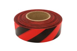 (image for) PRESCO Red and Black Stripe Roll Flagging (Dozen)