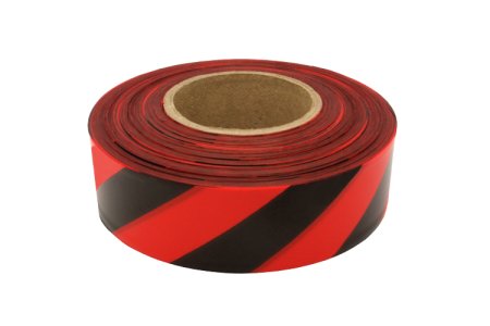 (image for) PRESCO Red and Black Stripe Roll Flagging (Dozen)