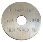 (image for) 1 1/2" Aluminum Disc - Stamped Straight Text 1/16" Thick