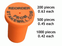 (image for) Laser Printed 3/8" Plastic Rebar Cap 2 Rows of Text