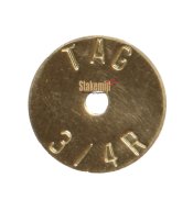 (image for) Brass 3/4 Inch Economy Stamped Washer Disc Straight Text