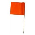 (image for) SitePro 21 Inch Stake Flags 4 x 5 Inch (100 pcs) Orange Glo