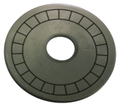 (image for) 1 1/2" Stainless Steel Disc - Stamped Arc Text 1/16" Thick