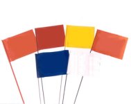 (image for) SitePro 21 Inch Stake Flags 4 x 5 Inch (100 pcs) Green
