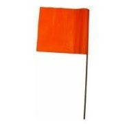 (image for) SitePro 21 Inch Stake Flags 4 x 5 Inch (100 pcs) Orange Glo