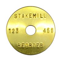 (image for) 1 1/4" Brass Tag - Stamped Straight Text 1/32" Thick