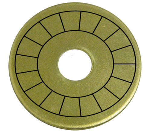 1 1/2" Brass Tag - Stamped Arc Text 1/32" Thick - Click Image to Close