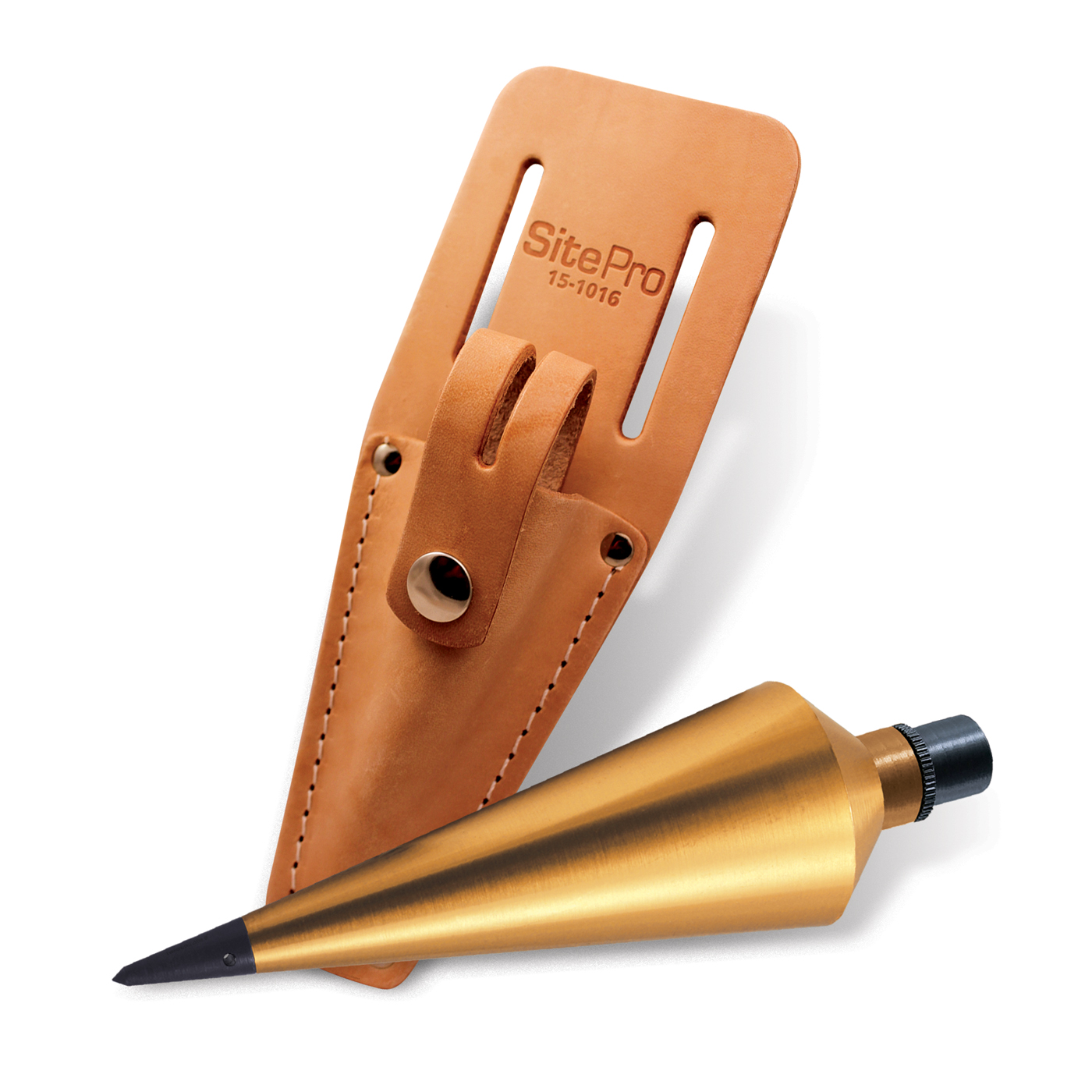 SitePro 24 oz Brass Plumb Bob with Leather Sheath