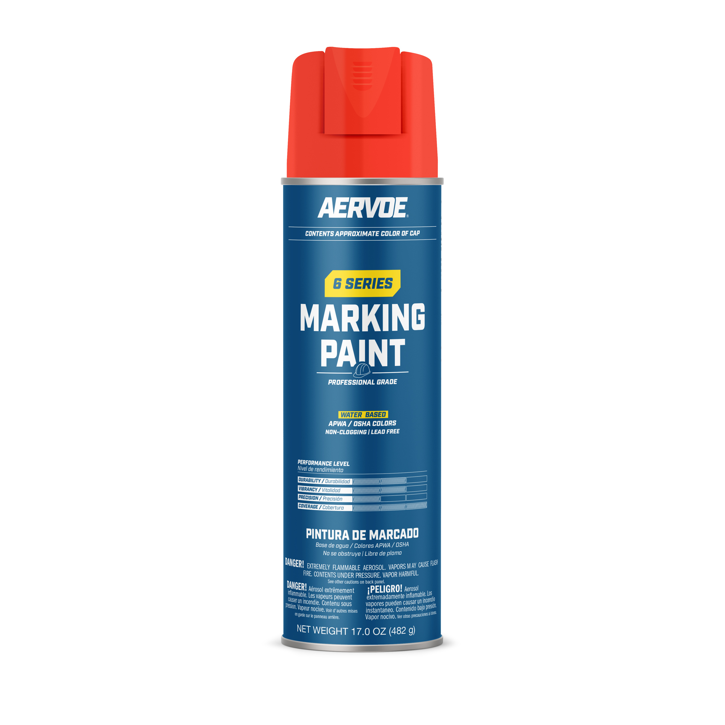(image for) Seymour/AERVOE 6 Series Red Fluorescent Inverted Marking Paint 20oz (Case)