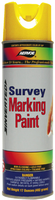 Aervoe Survey Marking Paint Yellow, 20 oz Cans (Case of 12) - Click Image to Close