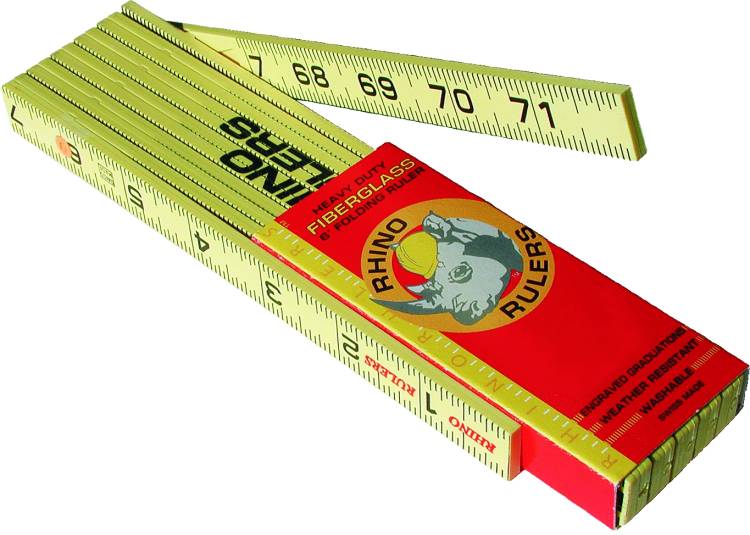 Rhino Waterproof Fiberglass Folding Ruler Inches/Tenths 55125