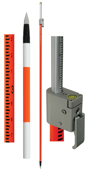 SECO Geodimeter Style Telescoping Prism Pole with Site Rod