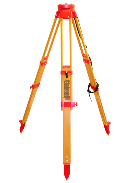 SECO HD Wood Tripod Dual Locks Round Head Orange Hardware - Click Image to Close