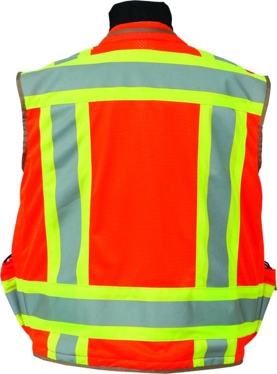 Site Pro 750 Series Premium Surveyor Safety Vest Flo-Org XL - Click Image to Close
