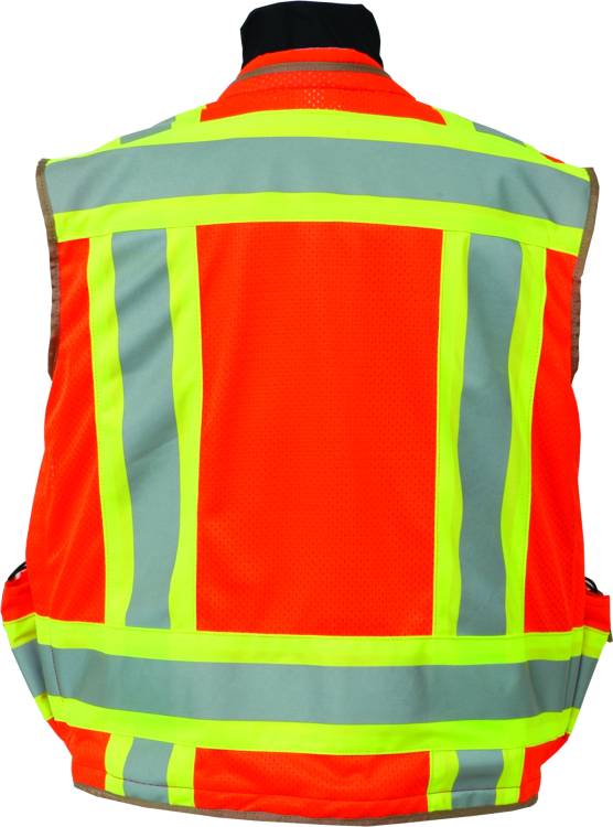 Site Pro 750 Series Premium Surveyor Safety Vest Flo-Org 2XL - Click Image to Close