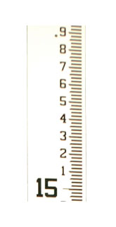 Stream Gauge 4 Inch Wide 12-16' (Feet/10ths/100ths) - Click Image to Close